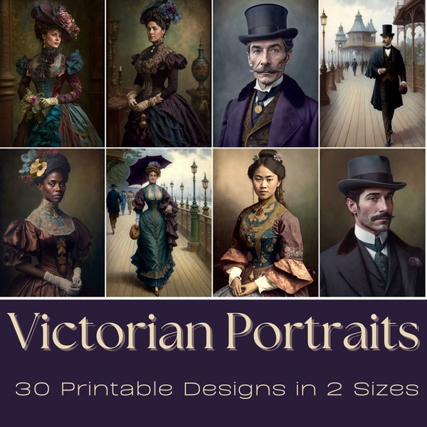 VICTORIAN PORTRAITS, Journaling Papers, ATC Cards,  Digital Paper, Printable Journaling Cards, Instant Download, Card Making, Crafting