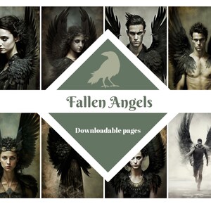 FALLEN ANGELS, Papiers pour journalisme, Papier numérique, Cartes de journalisation imprimables, Téléchargement numérique, Fabrication de cartes, Fournitures pour journaux indésirables, Créations manuelles