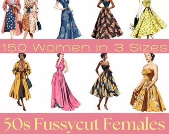 1950s Fashion Ladies Ephemera | Printable Paper for Junk Journals (Digital Download)