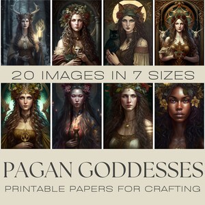 PAGAN GODDESSES | Journaling Papers,  Printable Junk Journal, Digital Download, Card Making, Ephemera, stationary, ATC cards, Pagan print