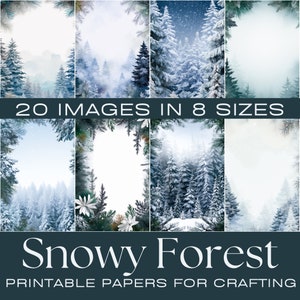 FORÊTS enneigées | Papiers de journalisation, Cartes ATC, Papier numérique, Cartes de journalisation imprimables, Téléchargement numérique, Fabrication de cartes, Éphémères forestiers
