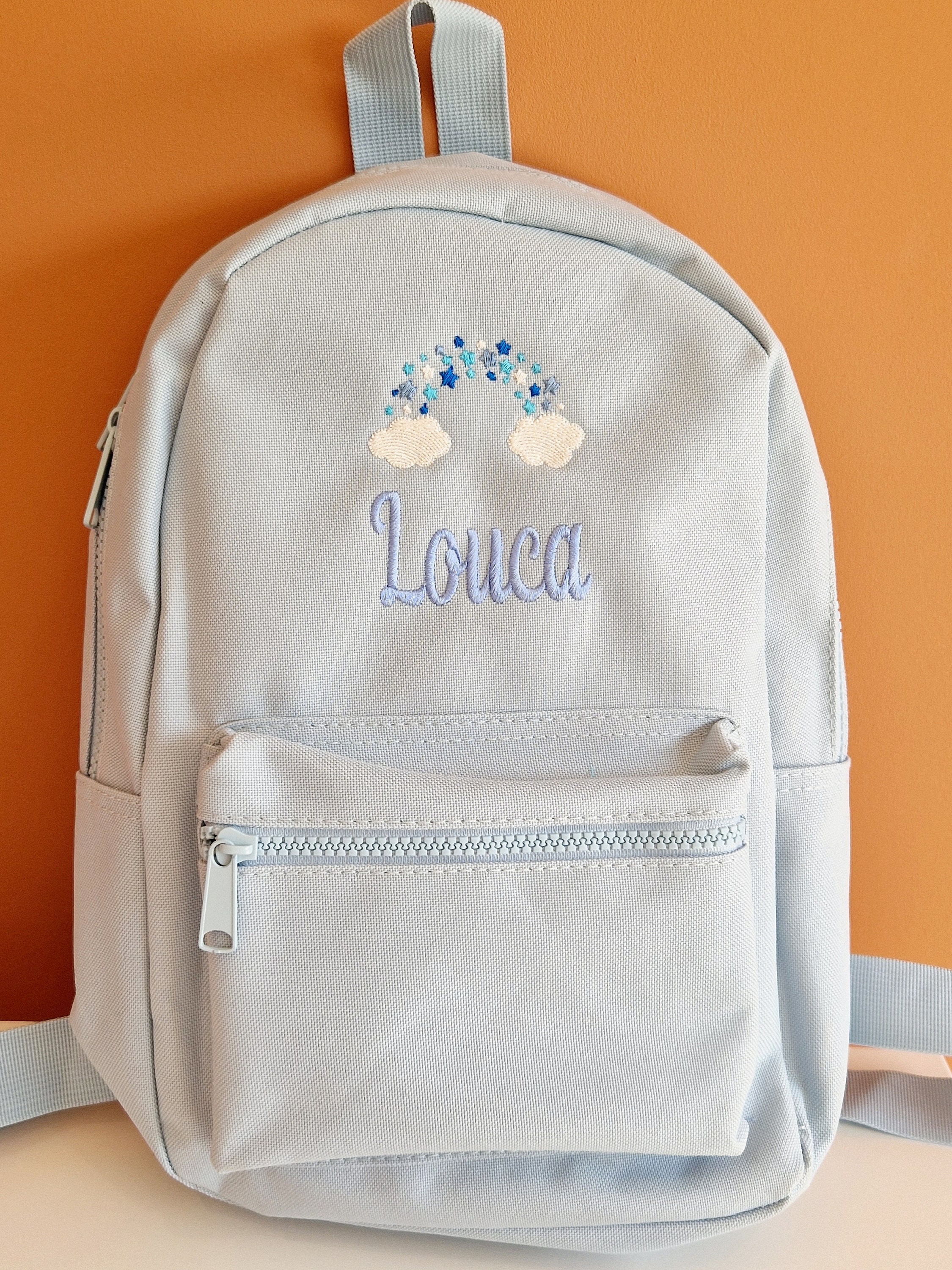 Sac à Dos Enfant Personnalisable Avec Prénom - Cartable Maternelle Toile Brodée, Bretelles Réglables, Plusieurs Poches