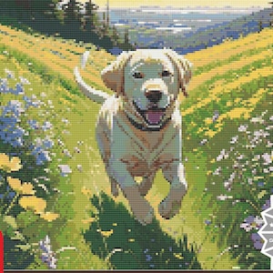 Labrador Retriever - cross stitch pattern - cross stitch PDF and pattern keeper download - instant download - modern pattern