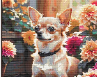 Chihuahua - cross stitch pattern - cross stitch PDF and pattern keeper download - instant download - modern pattern