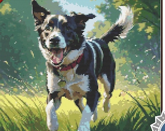 Running Free - modèle de point de croix - PDF de point de croix et téléchargement de motifs - téléchargement immédiat - modèle moderne
