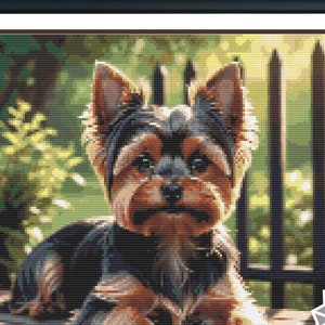 Yorkie - ""Captivating Charm"" - Kreuzstich Stickmuster - Kreuzstich PDF und Schnittmuster Download - Sofortdownload - modernes Kreuzstichmuster."