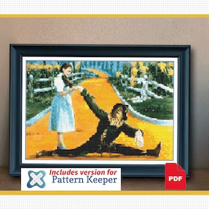 Dorothy & Scarecrow - cross stitch pattern - cross stitch PDF download - modern cross stitch - instant download - pattern keeper