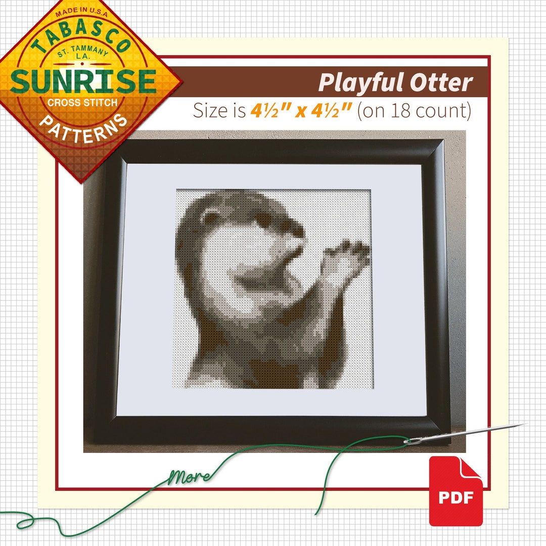 Otter Cross Stitch Pattern Cross Stitch PDF Download Modern Cross