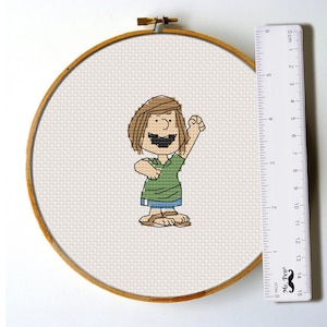 Peppermint Patty Miniature Cross Stitch Pattern | Small and Easy Comic Design | 3-Inch Character Embroidery PDF | Great for Beginners