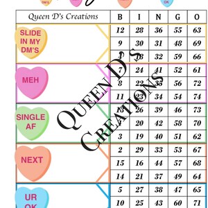 Single AF Valentine&#39;s Day 75 Ball Blocks Bingo