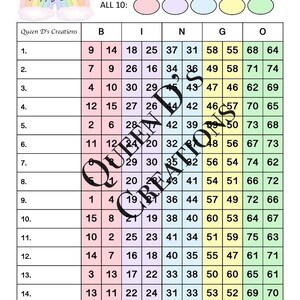 Double Action Rainbow Bingo