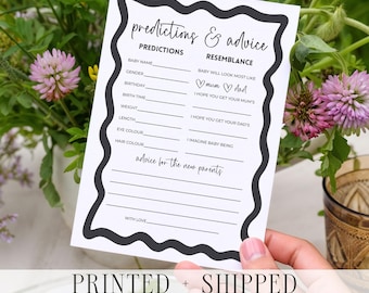 Baby Shower Predictions and Advice Cards Printed and Shipped Gender Neutral Baby Shower Game Keepsake Wishes Baby Activity Modern Minimalist