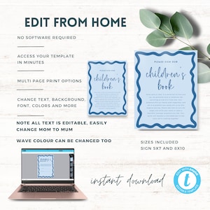 Sign Our Children Book Sign, Guest Book Wavy Retro Border Template ...