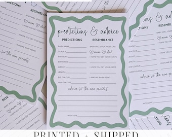 Baby Shower Advice and Prediction Cards Baby Shower Game Cards for Guests Mum To Be Baby Shower Activity Neutral Baby Sprinkle Print Shipped