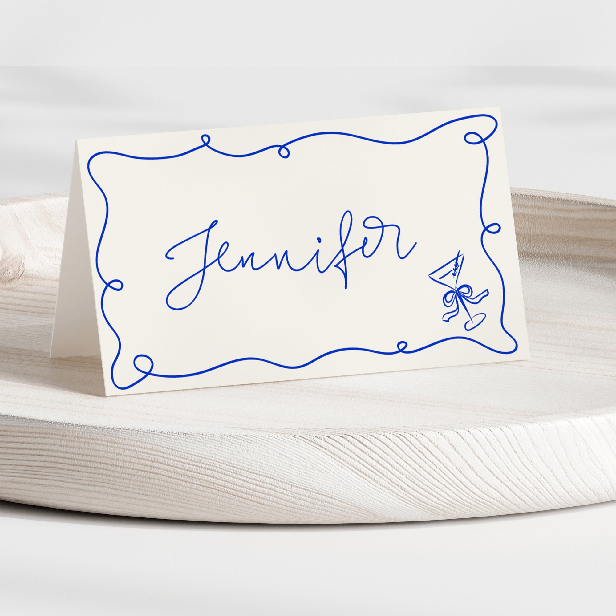 Wavy Border Hens Party Place Cards, Bridal Shower Bachelorette Buffet ...