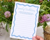 Family Traditions Baby Shower Sign Boho Blue Boy Wave Editable Memory Cards Share a Memory Game Activity Instant Download Printable BB76