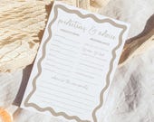 Baby Shower Prediction Card Gender Neutral Game Idea Advice For Parent Boho Wave Editable Canva Template Prediction And Advice For Parents