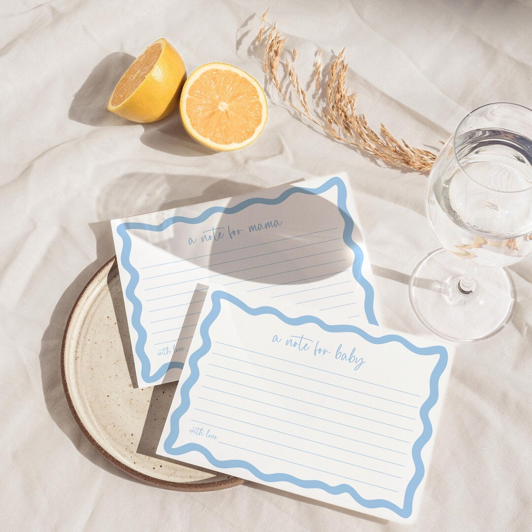 Baby Shower Card Wishes for Baby A Note for Mama Canva Editable ...