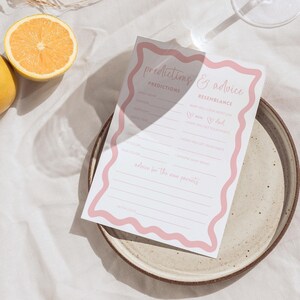 Baby Shower Game Prediction Card Baby Predictions Advice Card Baby Shower Activities Pink Baby Shower Canva Digital Template Party Idea image 9