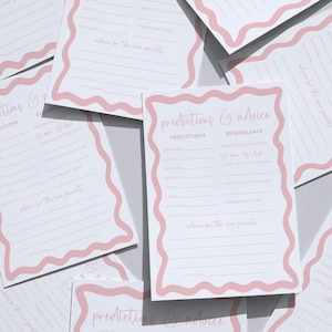 Baby Shower Game Prediction Card Baby Predictions Advice Card Baby Shower Activities Pink Baby Shower Canva Digital Template Party Idea image 13
