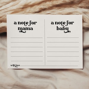 Eine Notiz für Mama, eine Notiz für Baby, Babyparty, modernes Design, Ratschläge für Eltern, Minimalist, INSTANT DOWNLOAD BB01