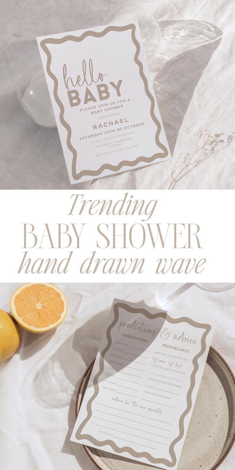 Baby Shower Prediction Card Gender Neutral Game Idea Advice For Parent Boho Wave Editable Canva Template Prediction And Advice For Parents image 15