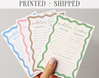 Printed Baby Shower Predictions and Advice Card Gender Reveal Neutral Baby Shower Game Keepsake for Parents Baby Sprinkle Activity Idea Ship