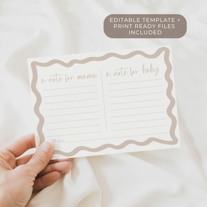 A Note for Baby A Note for Mama Wishes For Baby Shower Game Keepsake Activity Canva Editable Template Gender Neutral Advice Printable BB66