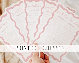 Printed & Shipped Baby Shower Predictions and Advice Card Pink Girl Baby Shower Game Keepsake for Parents Baby Shower Activity Idea BB86