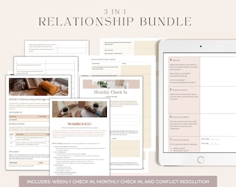 Couple's Communication Workbook Bundle, Relationship Check-In, Conflict Resolution (PDF)