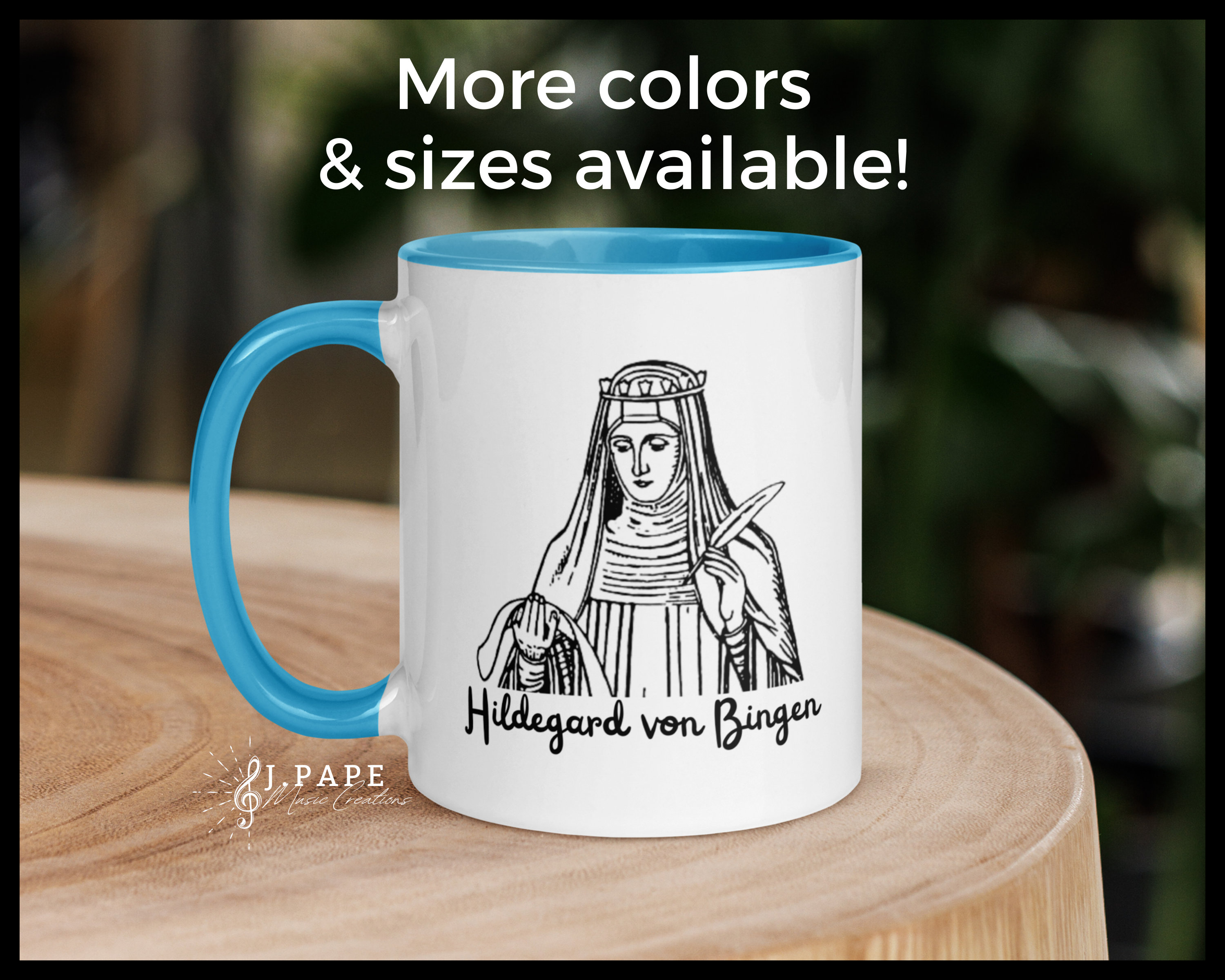 Hildegard Von Bingen Mug Female Composer Coffee Cup Medieval Catholic Saint Gift for Musician