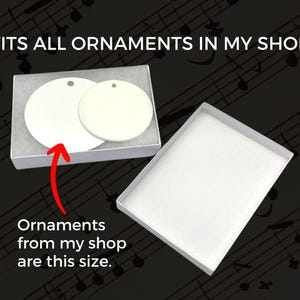 Ornament Gift Box | Small White Box with Cotton Insert | 5.25" (L) x 3.75" (W) x .875" (H) image 2