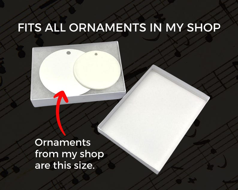 Ornament Gift Box | Small White Box with Cotton Insert | 5.25" (L) x 3.75" (W) x .875" (H) image 2