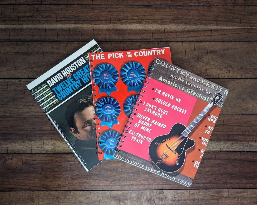 Record Notebook Cover Country Music Record Cover Notebooks | Handmade From Upcycled Vintage ...