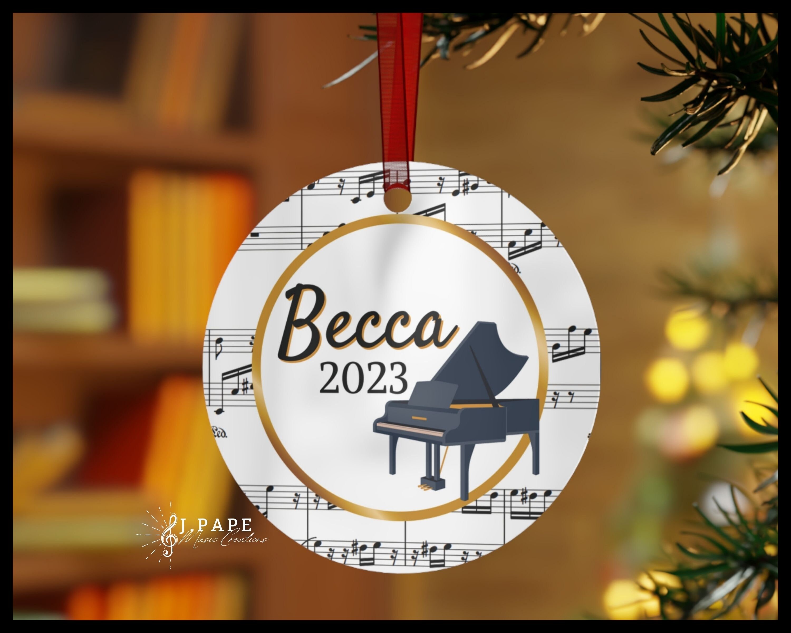 Piano Ornament Metal Sheet Music Ornament Personalized Christmas Tree ...