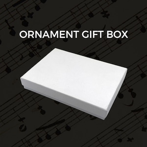 Ornament Gift Box | Small White Box with Cotton Insert | 5.25" (L) x 3.75" (W) x .875" (H)