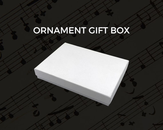 Ornament Gift Box | Small White Box with Cotton Insert | 5.25" (L) x 3.75" (W) x .875" (H)