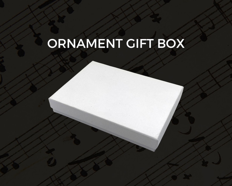 Ornament Gift Box | Small White Box with Cotton Insert | 5.25" (L) x 3.75" (W) x .875" (H) image 1