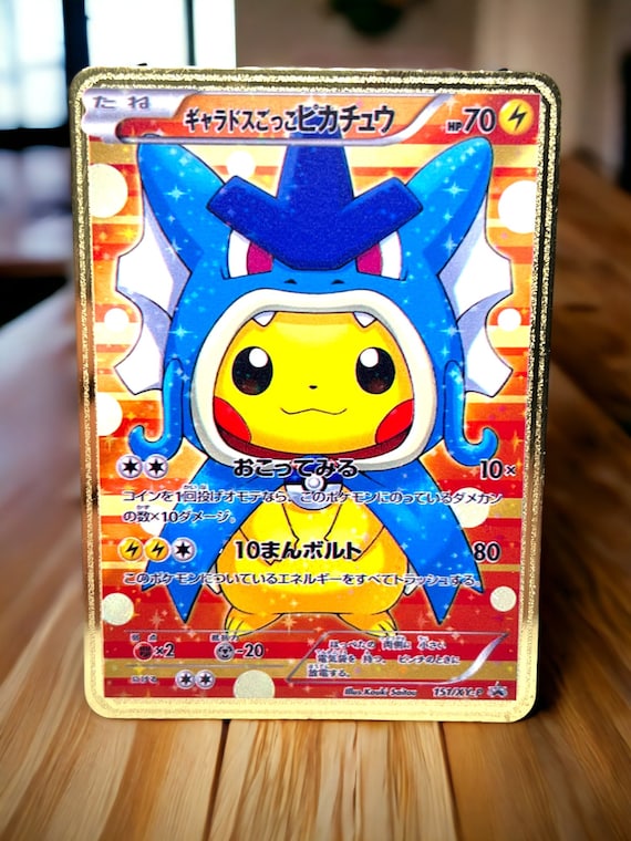 Poncho Pikachu X Gyarados Cosplay Pokémon Card Collectible Poncho Pikachu X Gyarados Cosplay Pokémon Card Collectible