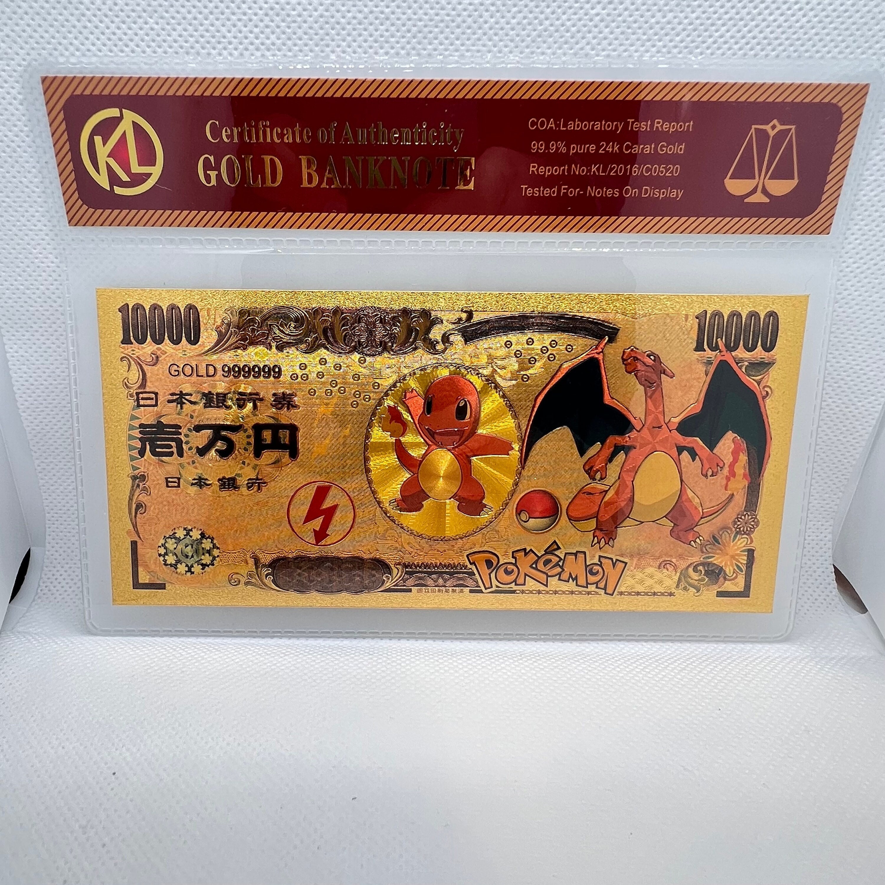 24k Gold Plated Espeon Eevee Pokemon Banknote for Sale in