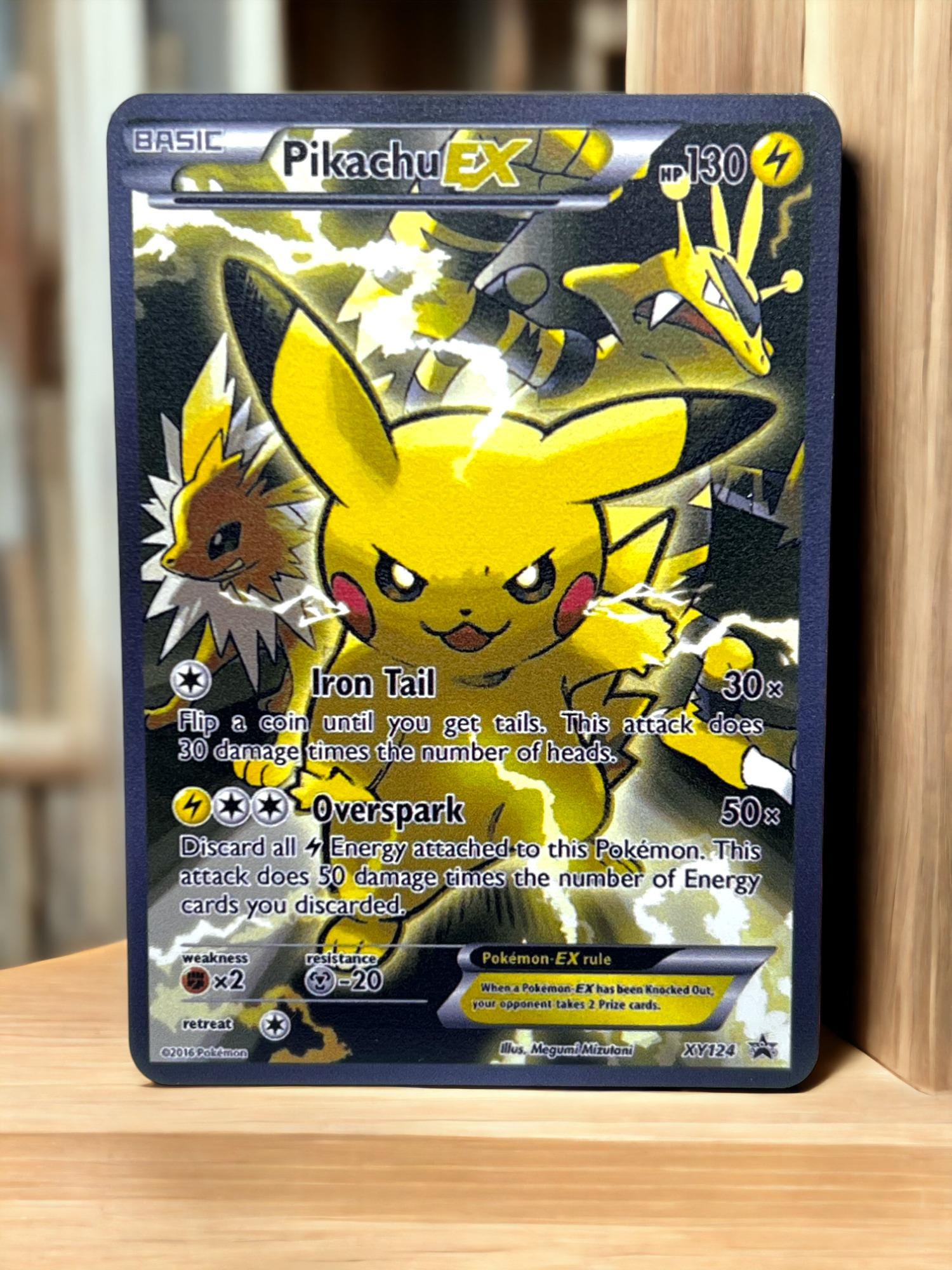 pikachu pokemon card iron tail Pikachu EX Promo Gold Metal Pokémon Card Collectible/Gift/Display
