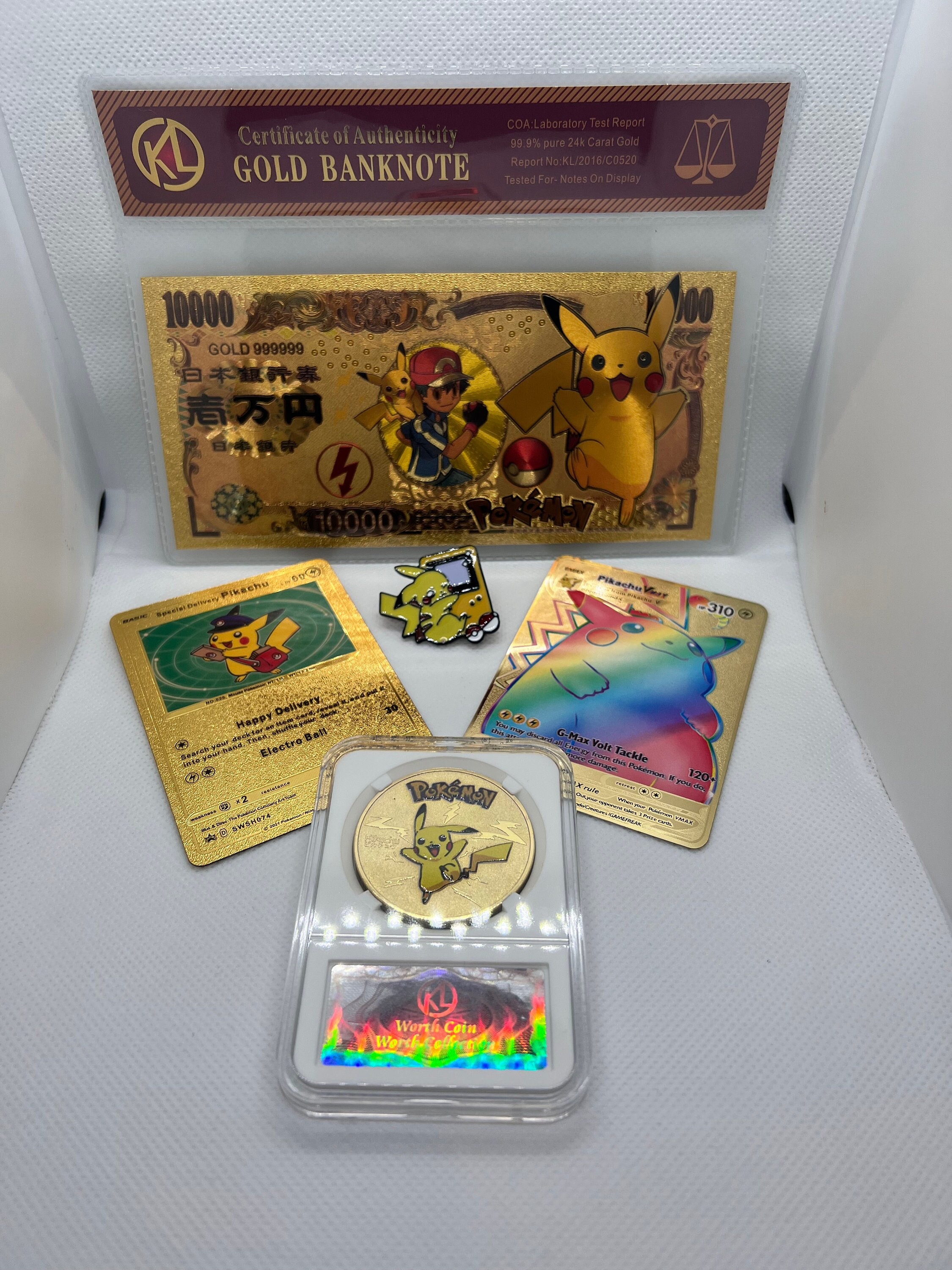 High HP Pokemon Gold Metal Super Card English Spanish Blastoise Venusaur  Raichu Charizard Pikachu Battle Collection Rare Gift