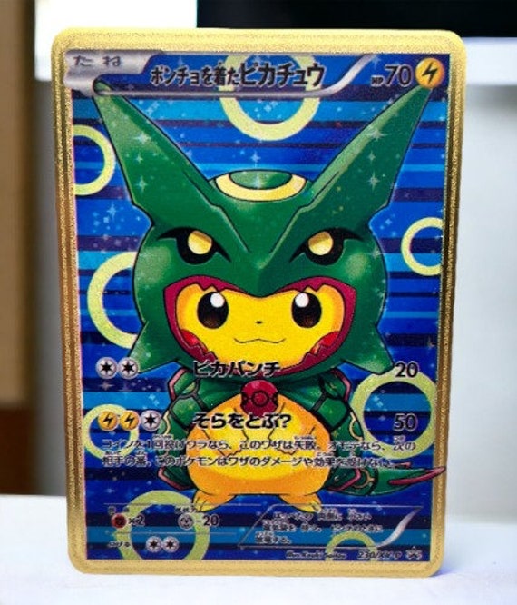 Poncho Pikachu X Rayquaza Cosplay Pokémon Card Collectible Poncho Pikachu X Rayquaza Cosplay Pokémon Card Collectible