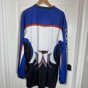 Camiseta de motocross de manga larga para hombre Fly Racing, azul, blanco y negro, talla grande. imagen 3