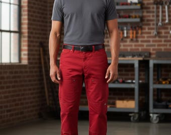 Dickies Skinny Straight Red Work Pants SZ 36/32