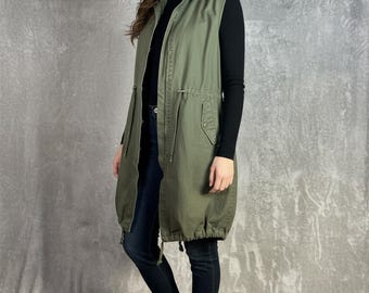 Chaleco utilitario sin mangas verde oliva Ro&De, talla S