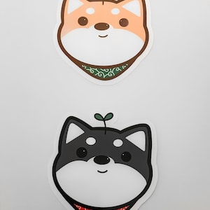 Sticker chien japonais Shiba inu | Découpe en vinyle laminé imperméable pour ordinateur portable, bouteille d'eau, voiture, journal, agenda, bagage, téléphone
