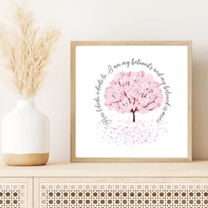 Soy de mi Amado y mi Amado es mío, Ani LeDodi VeDodi Li, Árbol, arte de pared, Arte cristiano imprimible, Arte judío, Impresión de versículos bíblicos