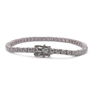 3 MM Moissanite Tennis Bracelet - VVS1 Clarity, D Color, 925 Sterling Silver with 18K White Gold & Rhodium Finish - Passes Diamond Tester!