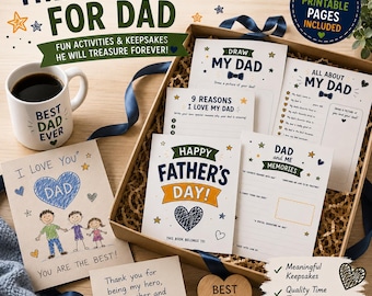 Father's Day Printable Activity Bundle for Kids | Fun Keepsakes, Coupon Book (Instant Download)